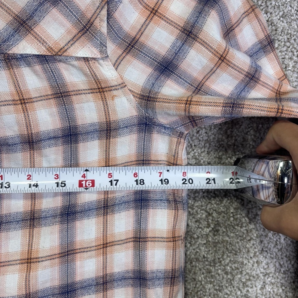 Duluth Trading Co Shirt Womens Small Multicolor Plaid Flannel Henley Long Sleeve - Picture 4 of 6
